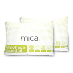 MICA - Almohada Set X2 de Microfibra, Firmeza Media 50 X 70 cm Mica Essencial