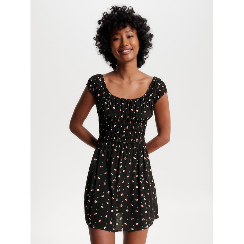 Vestido Con Estampado Geometrico Mujer Negro Tommy Jeans TOMMY HILFIGER falabella
