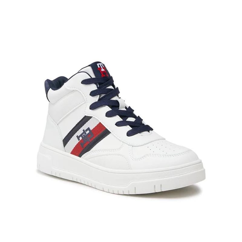 TOMMY HILFIGER - Tenis Altas Para Niños Blanco Tommy Hilfiger