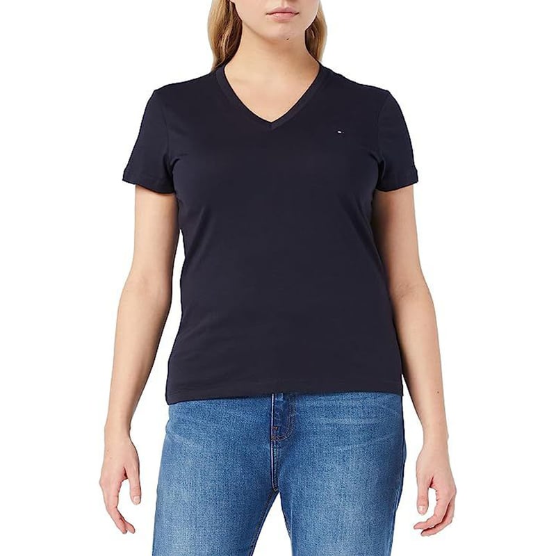 Camiseta Heritage De Cuello V Mujer Azul Tommy Hilfiger Mujer Azul Tommy Hilfiger