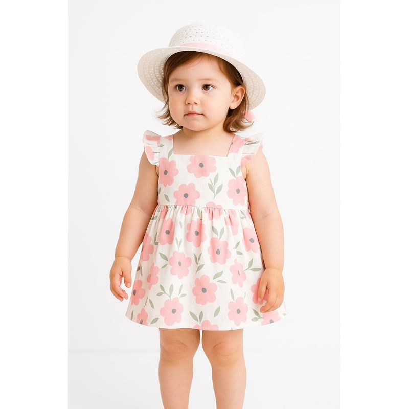 Prendas niñas ropa conjuntos vestido y sombrero niñas LUSOLSI ...