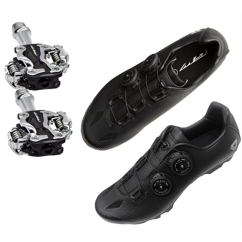 Zapatilla Pedal Ciclismo Gw Doble Boa Bicicleta Mtb Chocle