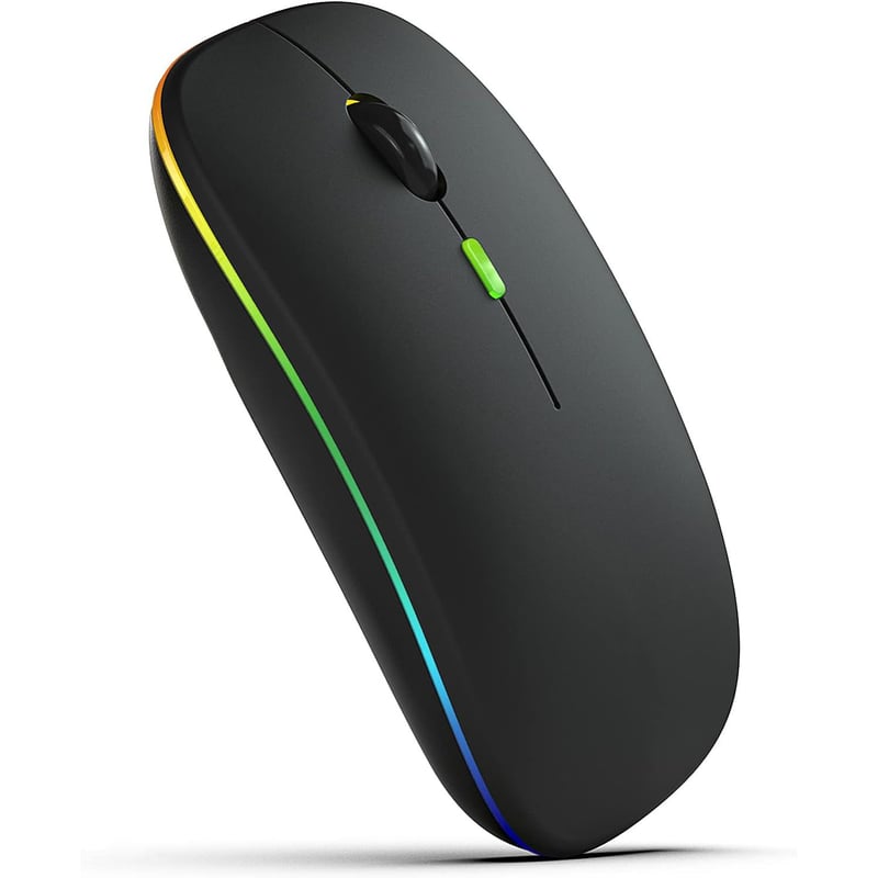 Mouse Inalámbrico Recargable Led Iluminación Rgb Negro GENERICO ...