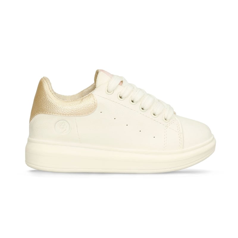 Tenis Casuales Beige Dorado Bubblegummers Regi Nina
