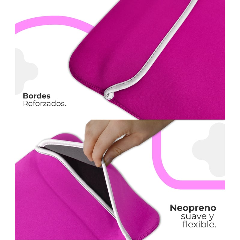 Funda estuche forro neopreno portatil laptop 17 pulgadas Rosado GENERICO falabella