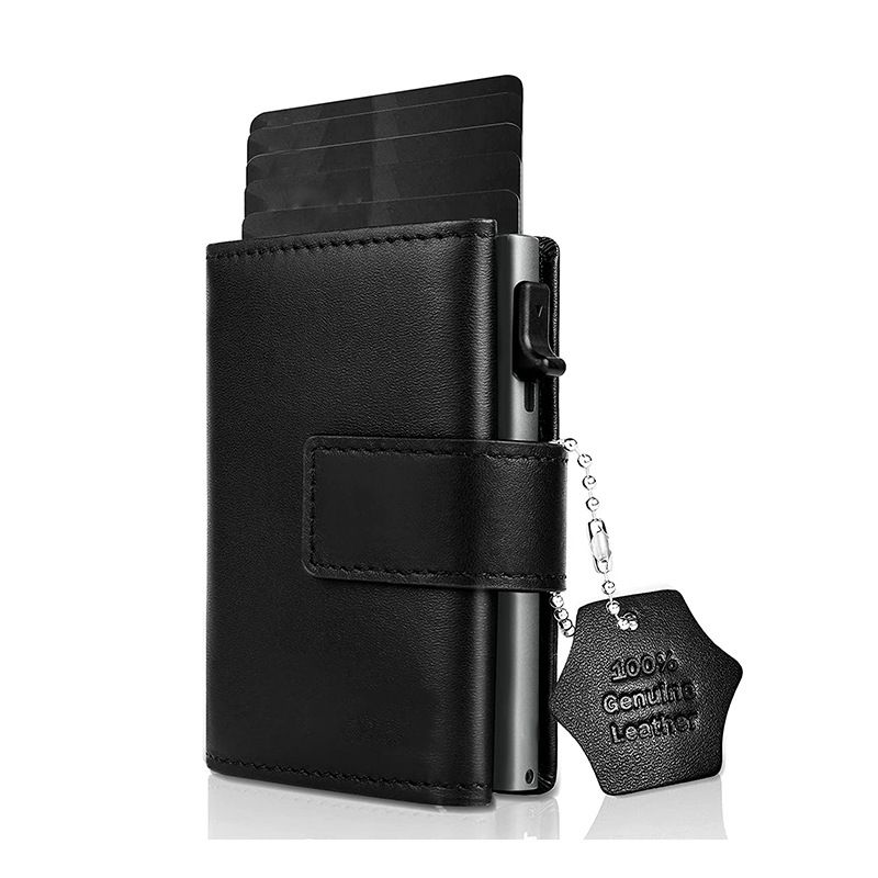Cartera tarjetero de cuero con tecnologia antirrobo GENERICO falabella
