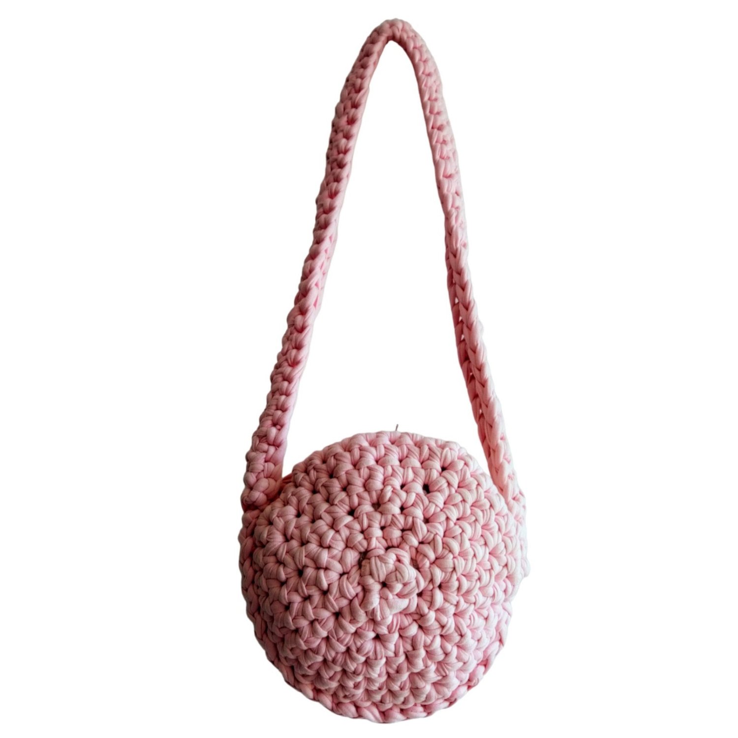Bolso en trapillo redondo rosado con asa lateral GENERICO falabella