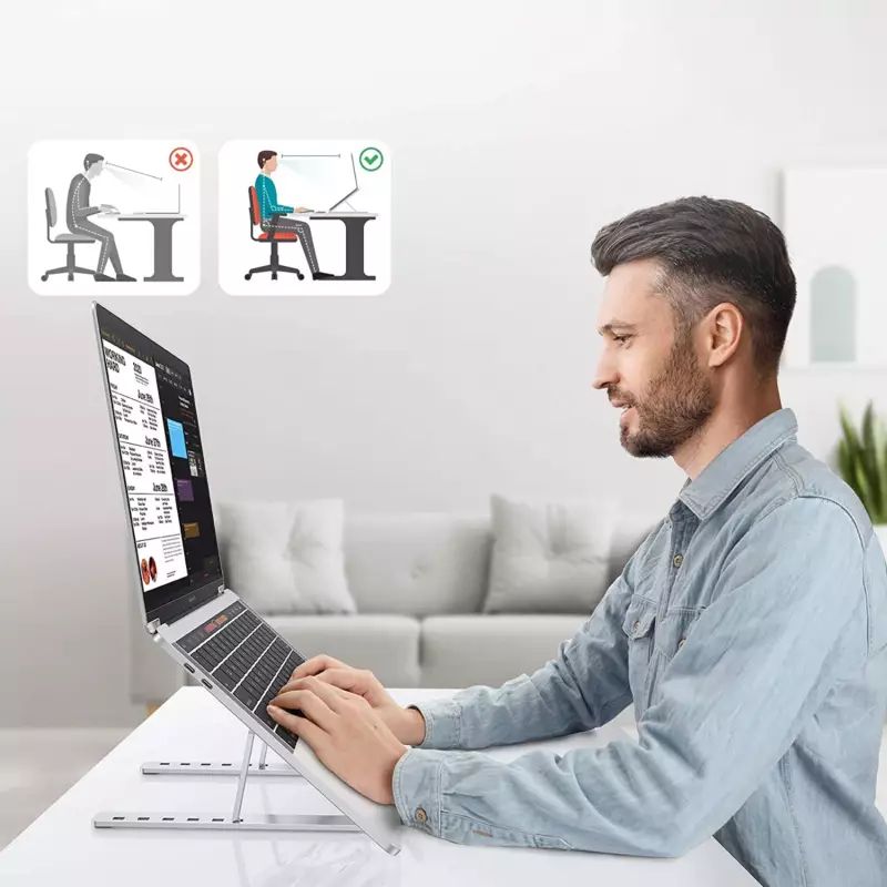 Soporte Portátil Plegable De Aluminio Para Laptop Y Tablet