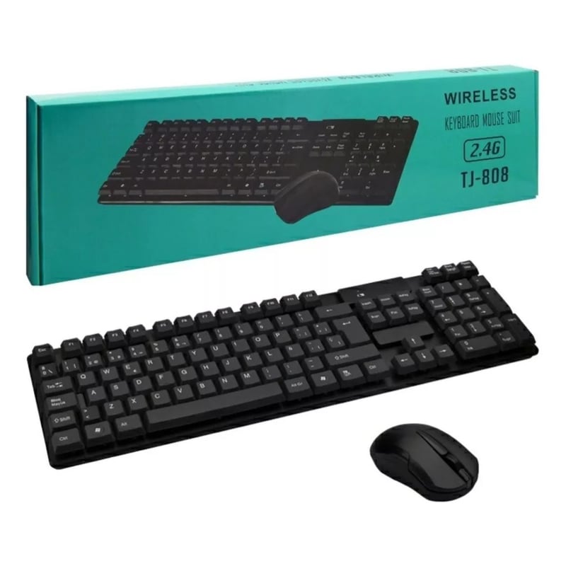 Combo Inalambrico Teclado Mouse Tj 808 Color Negro Barato GENERICO falabella