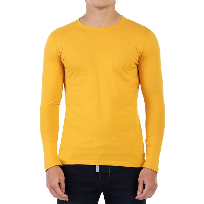 Camiseta Manga Larga Hombre Mostaza Manpotsherd