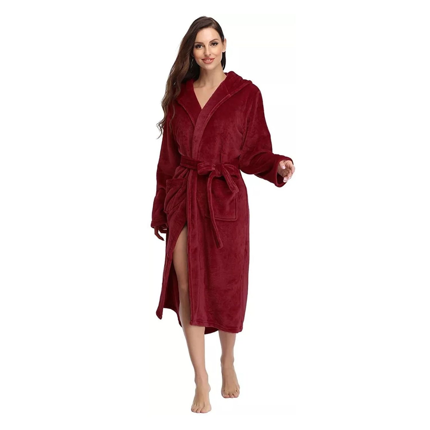 Bata Levantadora Termica Piel De Angel Premium Mujer Vinotinto