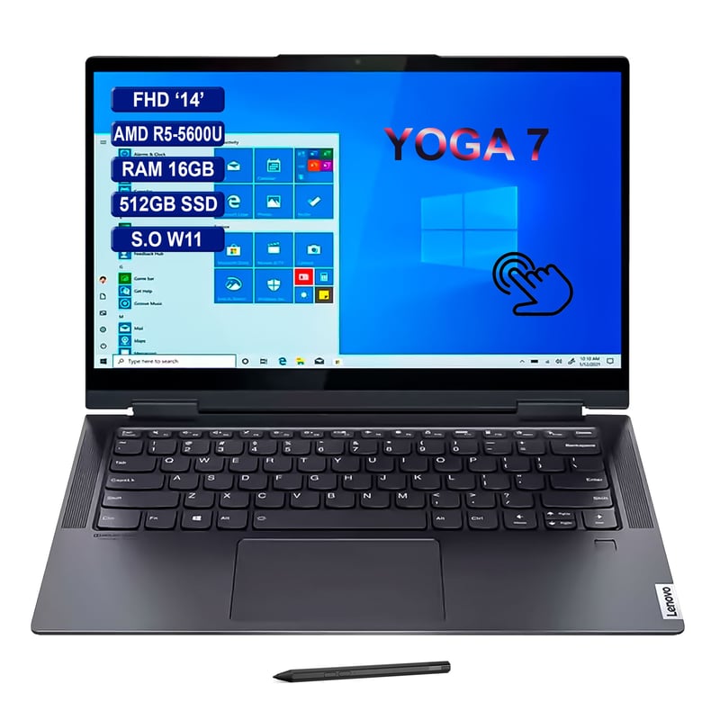 Portatil LENOVO 2 en 1 14' AMD R5-5600U Ram 16GB 512SSD Grey LENOVO ...