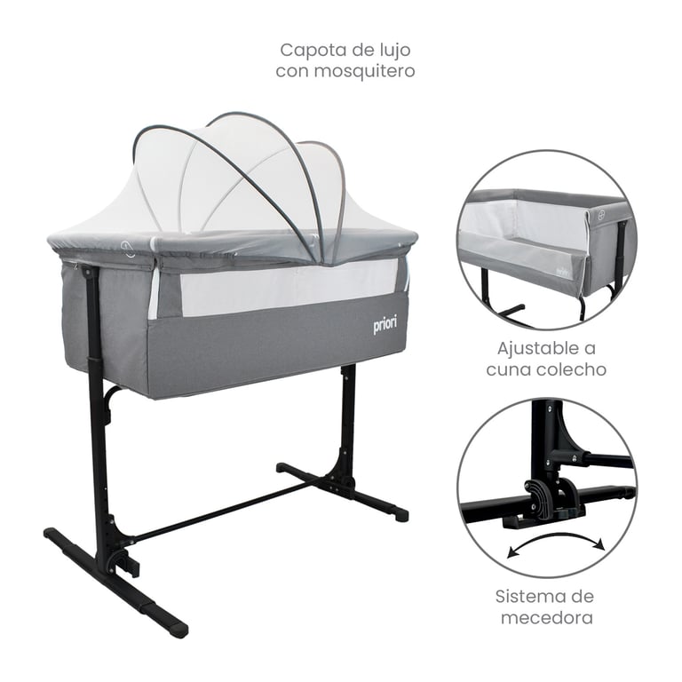 Cuna Colecho Bebé Golf Priori Gris $299.900