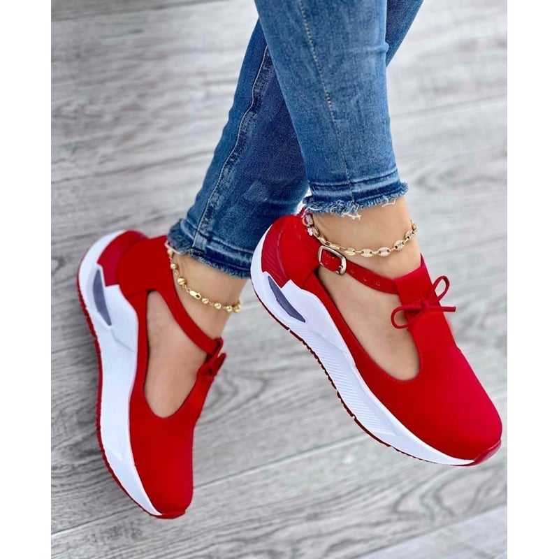 Tenis Rojo Dama Zapatillas Zapatos Mujer Lindos Moda Casual GENERICO falabella