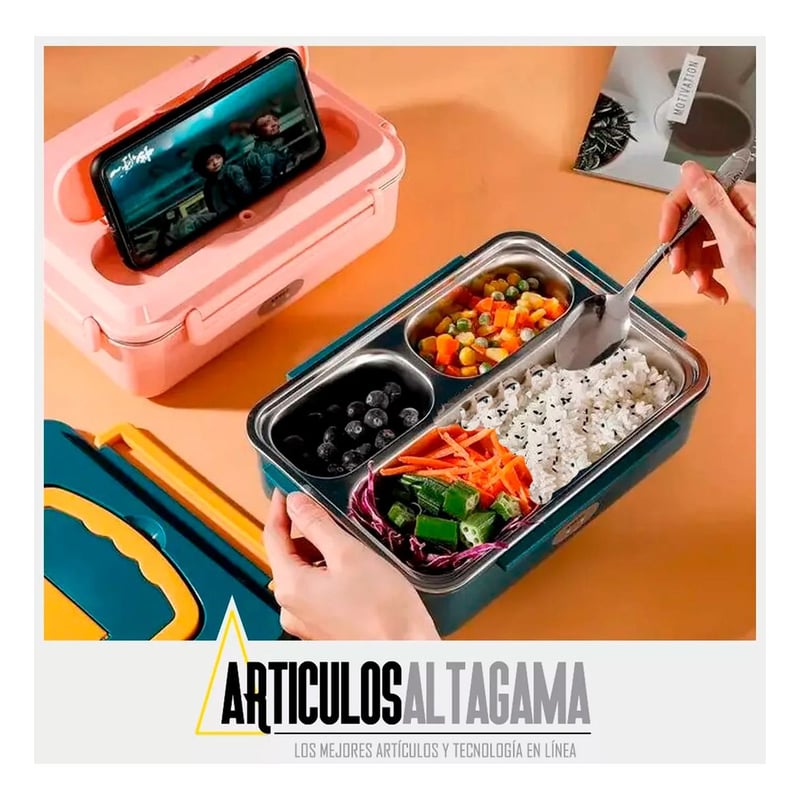 Lonchera Electrica Porta Comida Metalica Calienta a 110v y en carro a 12v ARTICULOSALTAGAMA falabella