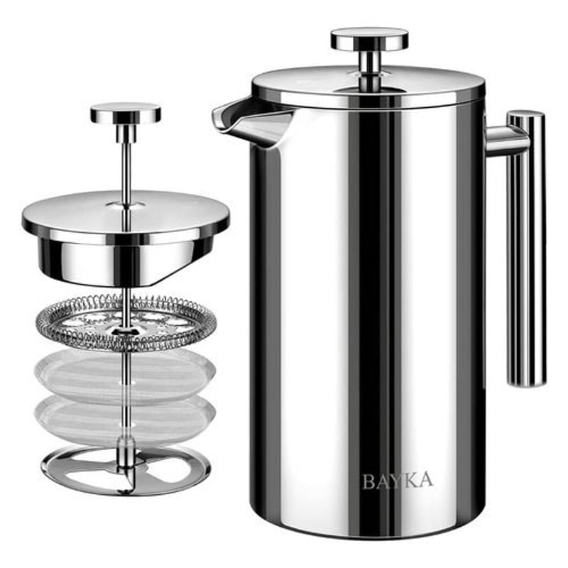 Cafetera Prensa Francesa Bayka Press Manual En Plata 1000 Ml GENERICO