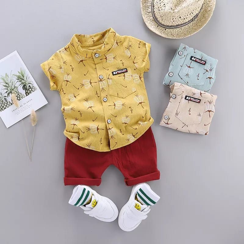 Ropa camisa y pantalon corto para ninos conjuntos de vestir bebes GENERICO falabella