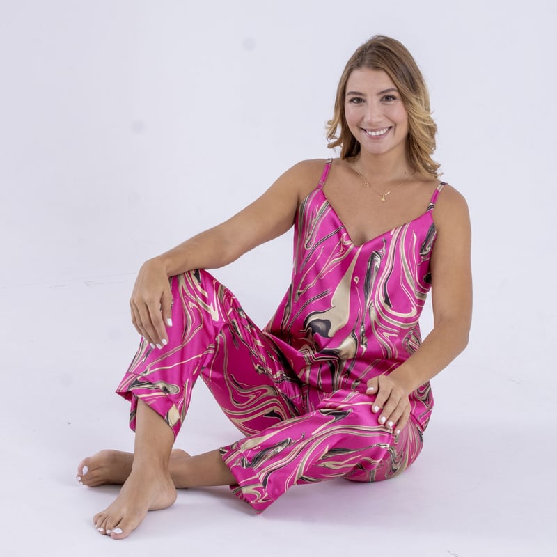 Pijama Satin Mujer Estampada