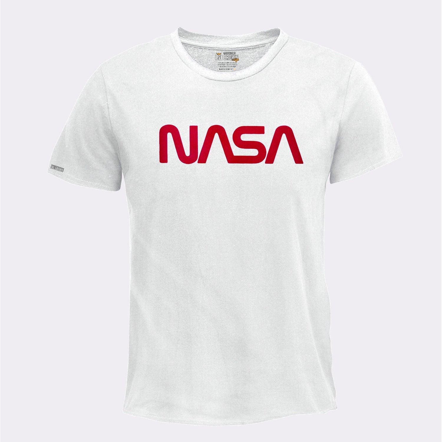 Camiseta Nasa letras rojas hombre Blanca Original Nu Crown