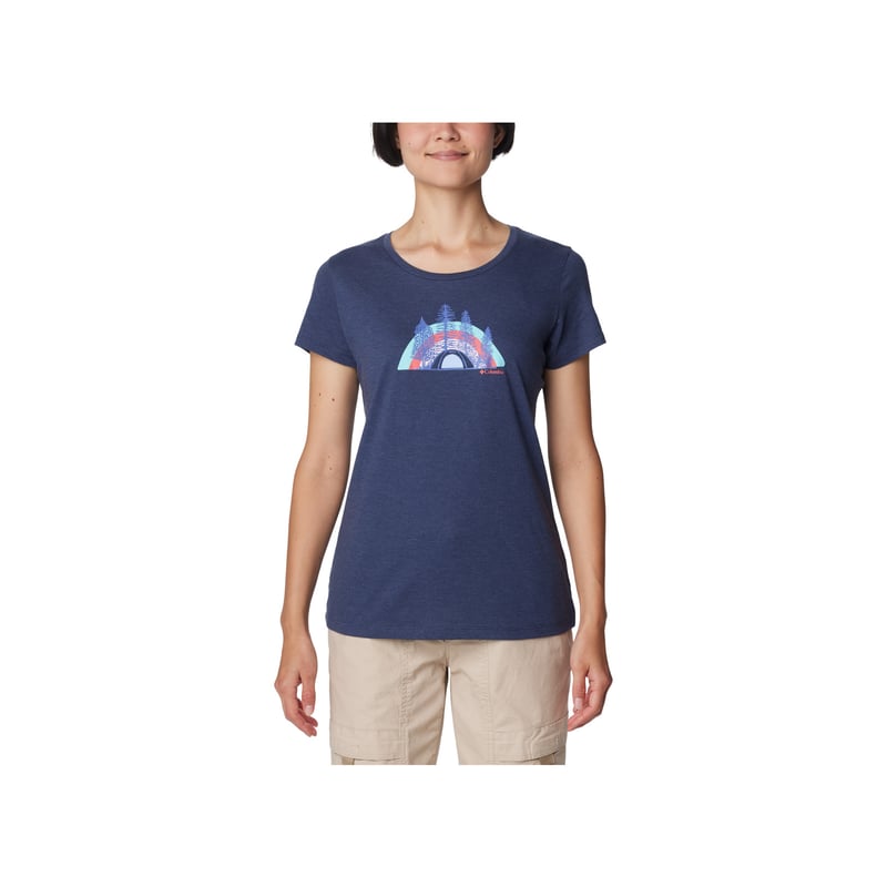 Columbia Women's Daisy Days Short Sleeve Graphic Tee – Cosmos Heather With Floral Print