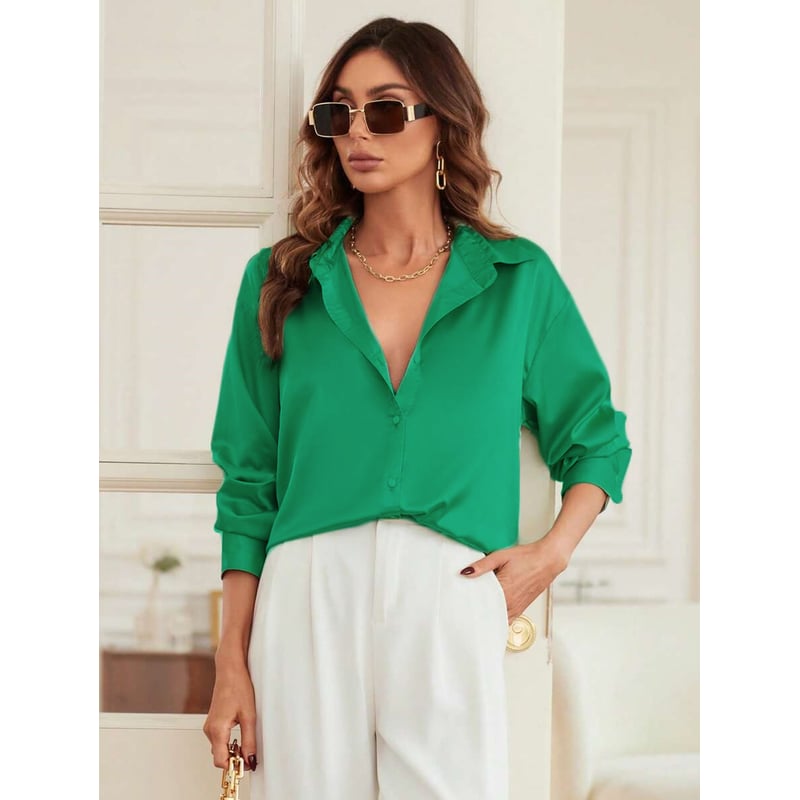 Blusa manga larga verde hotsell