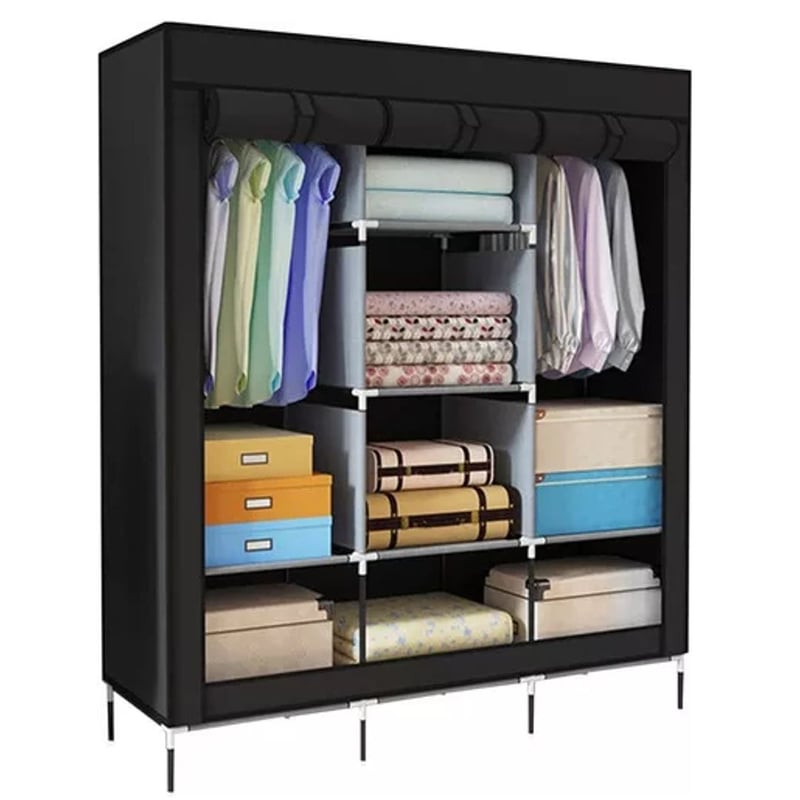 HERSIG Armario De Tela Ropero Estante Lona Ropa Guardarropa Closet 155x110x45cm 63119