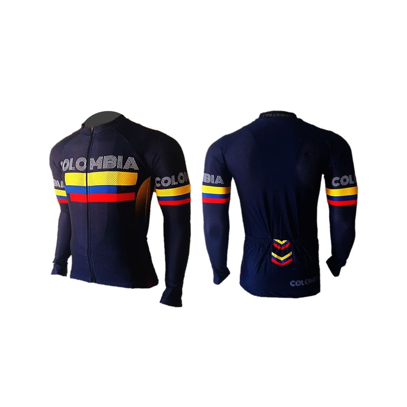 Maillot Cycliste Homme Suarez Colombia Quart Zip M - Rouge/Jaune