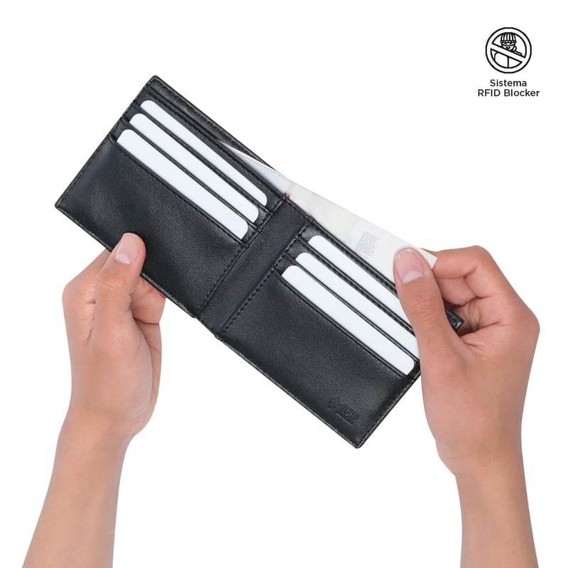Billetera Totto Vlidetto Negra Pequena S con sistema de seguridad RFID TOTTO falabella