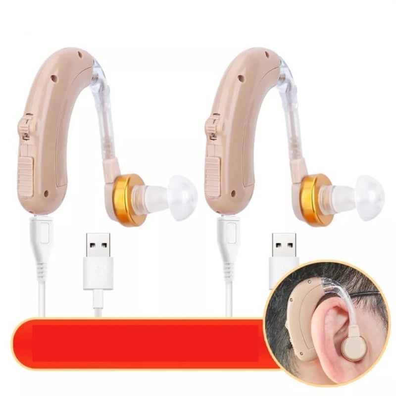 2 Micro Ear Audifonos amplificadores de sonido RECARGABLES Sordera ...