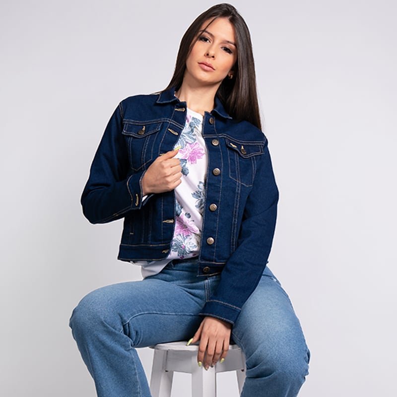 Chaqueta Clasica Dama indigo oscuro