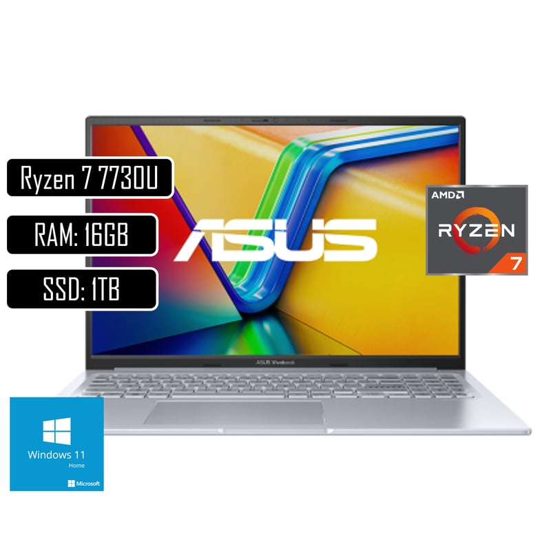 PORTATIL ASUS AMD RYZEN 77730U SSD 1TB RAM 16GB LED 15,6 FHD ASUS