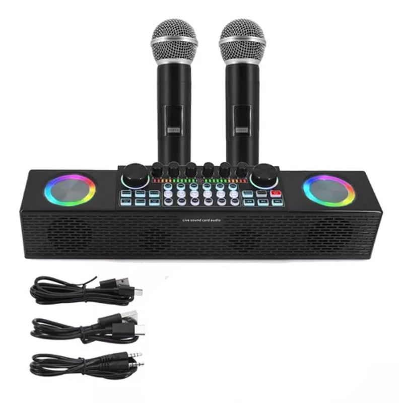 Aazon.co: Sistea ezclador de karaoke con icrófono inalábrico