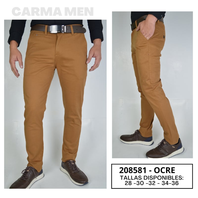 Pantalon dril licrado para hombre clasico colores tipo jean