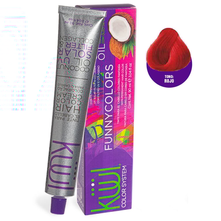 Tinte Para el Cabello Kuul Funny Colors Fantasia Rojo 90ml GENERICO ...
