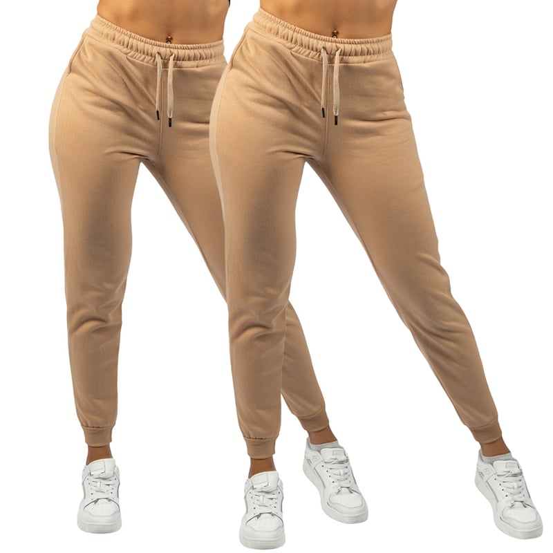 Duo pantalon para Mujer Sudadera Jogger Camel 100 algodon