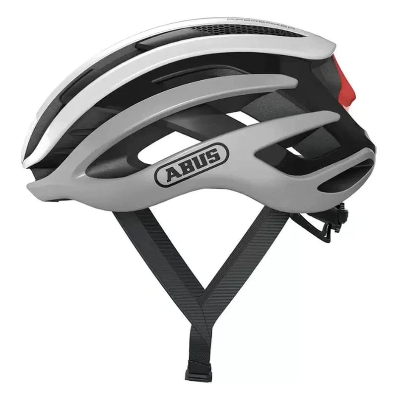 Casquette Cycliste ABUS Grise, Patch Rouge, Réglable – Unisexe Adulte – Neuf Sans Boîte