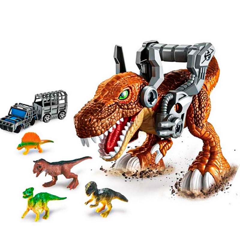 Camión Tiranosaurio Transportador 4 Autos 6 Dinosaurios | Cuotas sin