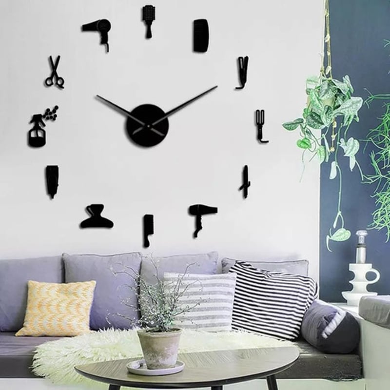 Reloj De Pared 3d Grande 50 Cm Negro Diseno Moderno COOL TIME RELOJES falabella