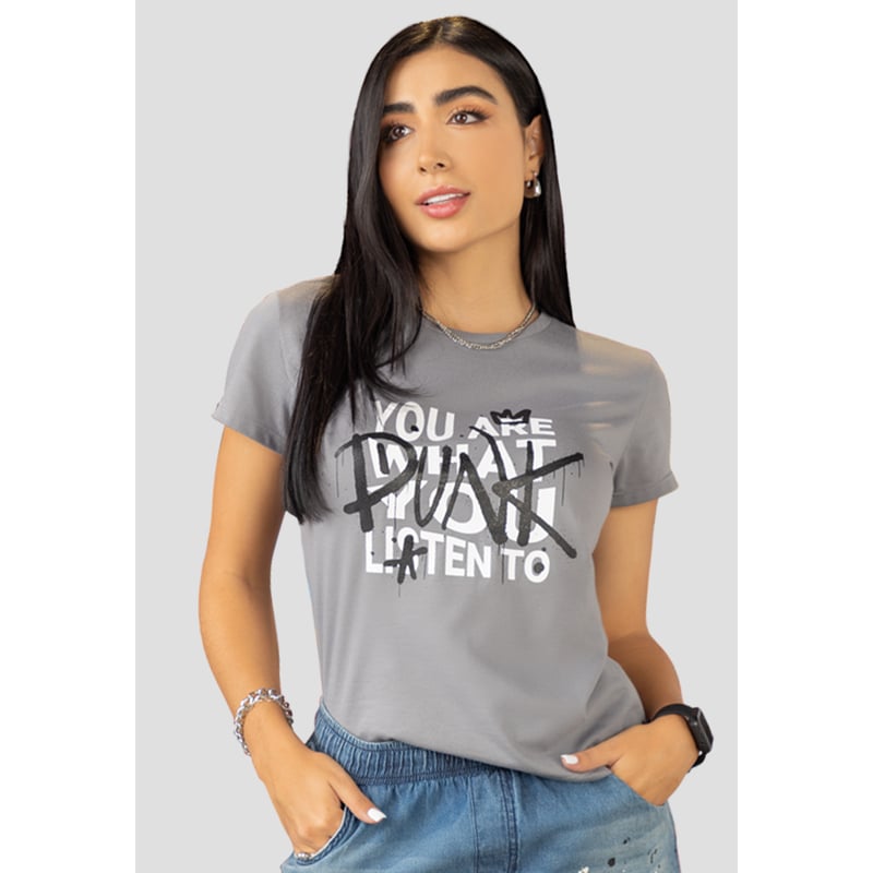 Camiseta Mujer Gris Grafito Atypical 101324 ATYPICAL falabella