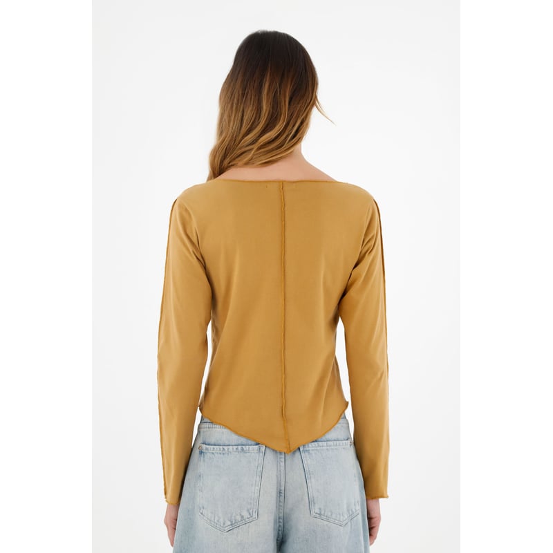 Camiseta manga larga amarilla mujer hotsell