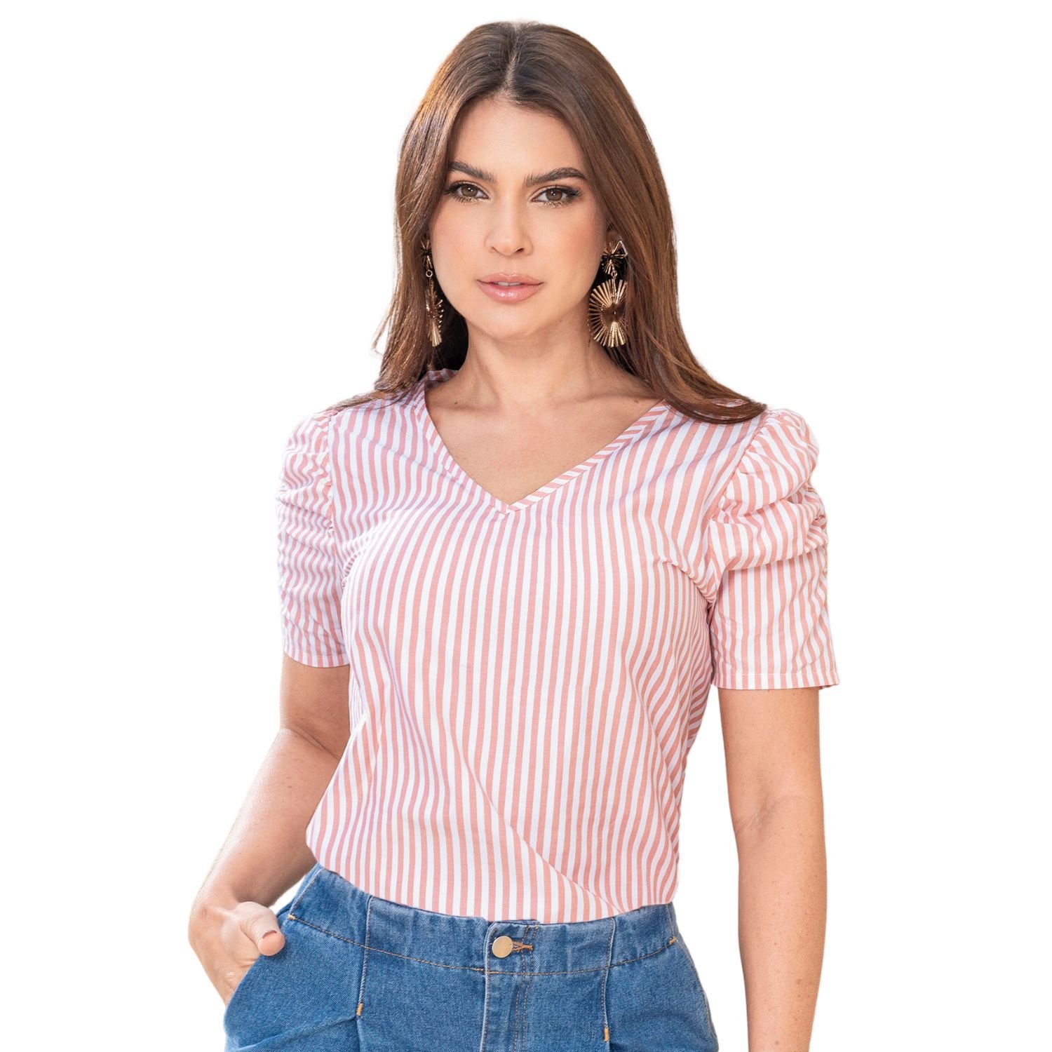 Blusas fruncidas manga hotsell