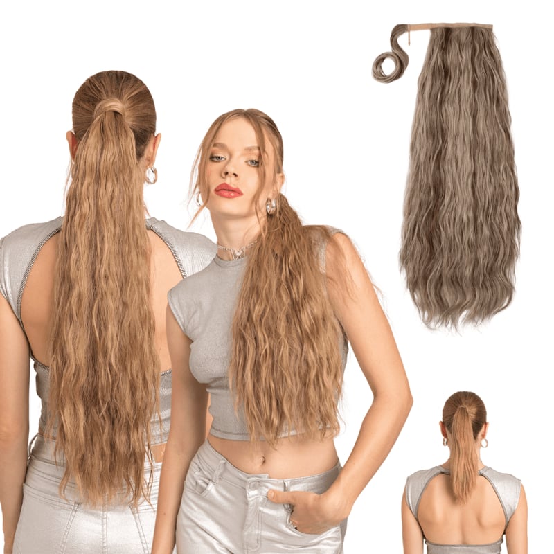 MY DOLL HAIR - Ponytail Ondulada Shak 26 pulgadas - Rubio Cenizo