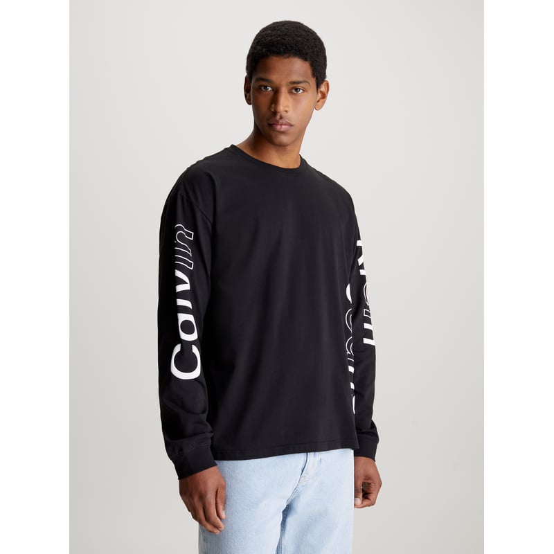 Camiseta de manga larga con logo grafico Calvin Klein