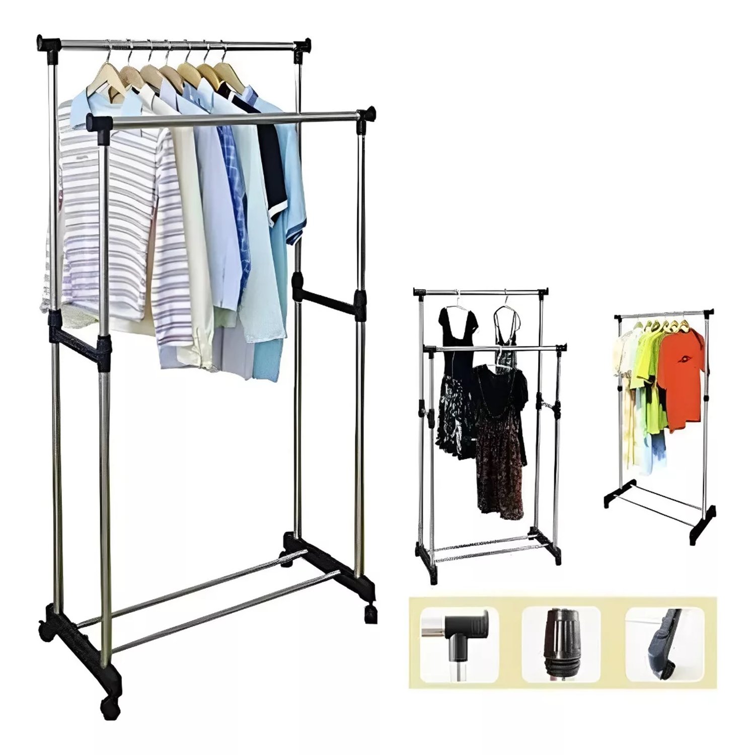 Tendedero Perchero Plegable De Piso Acero Inoxidable Ruedas GENERICO falabella