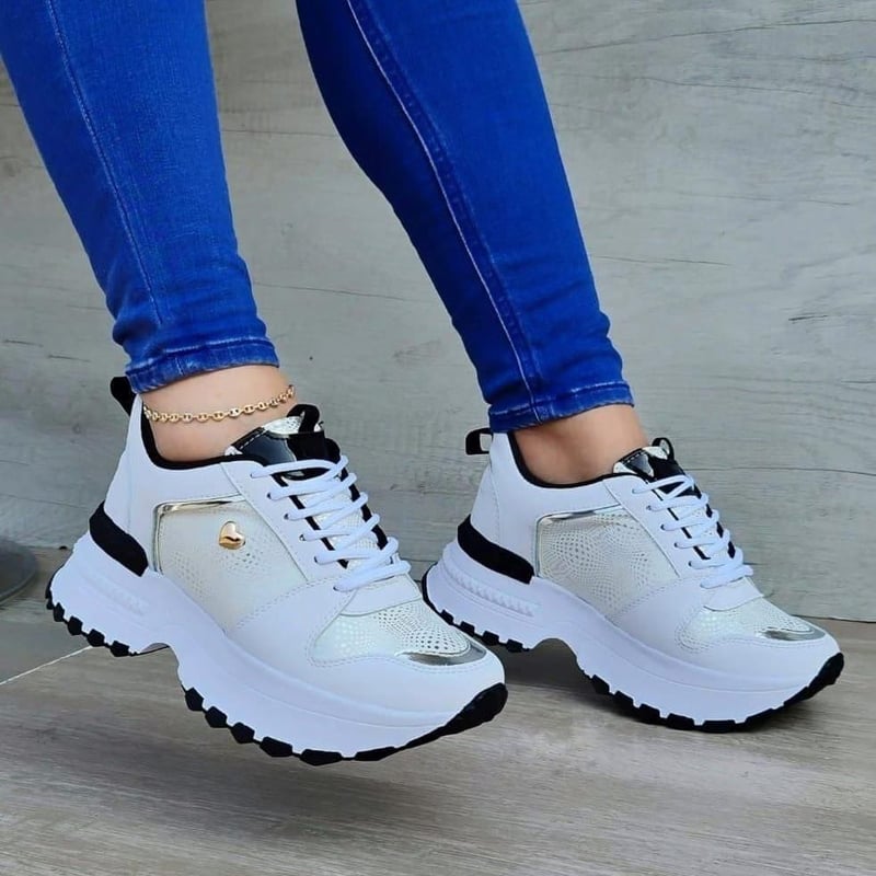Tenis De Mujer Color Blanco Bello Calzado Moda Casual GENERICO falabella