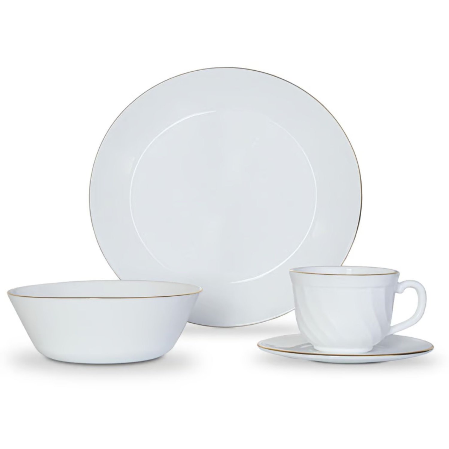 Vajilla Vitroceramica Home Elements Borde Dorado 4 puestos 16 piezas HOME ELEMENTS falabella