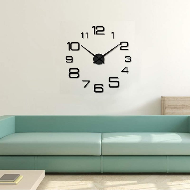 Reloj pared 40cm diseno pegatina sticker 3D FK23B 01 GENERICO falabella