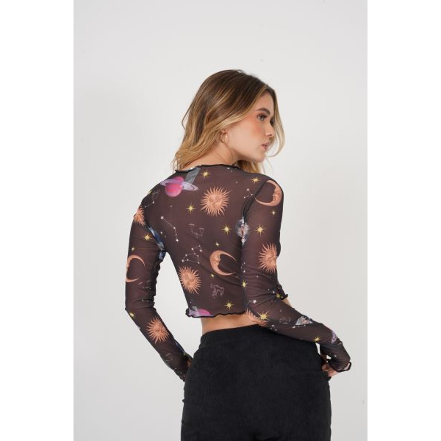 Blusa en malla basica para mujer estampada. GENERICO falabella