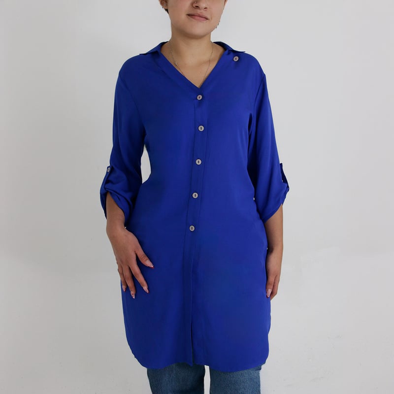Bluson Para Mujer Manga 34 Azul Marca L H