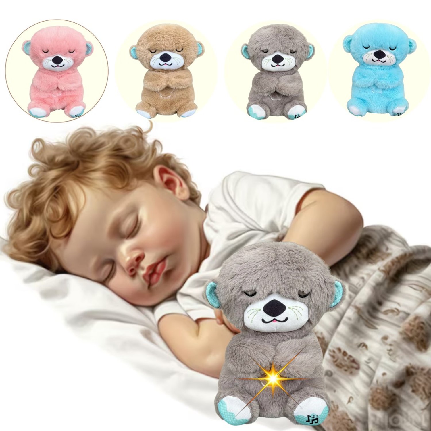 Peluche Que Respira Alivia Ansiedad Insomnio Luz Relajante Nutria GENERICO  | falabella.com